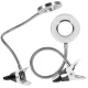 24 LED Desk Lamp with Clip, USB, White/Silver