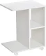 ModernHome Rolling Side Table and Nightstand with Shelves, White