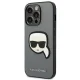 Karl Lagerfeld Saffiano Karl\'s Head Patch Case for iPhone 14 Pro Silver