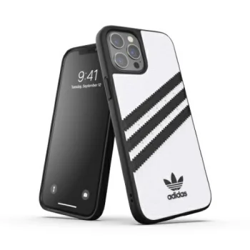 Adidas OR Moulded Case PU dėklas telefonui iPhone 12 Pro Max, White/Black
