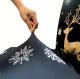 Universal Chair Cover with Reindeer Pattern, Black