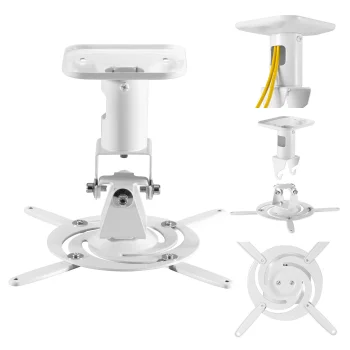Maclean MC-208 W Ceiling Projector Mount, Steel, 180-310 mm, up to 15 kg, White