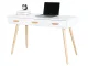 Modern desk with 3 drawers, console and vanity table function, white