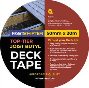 FASTSHIFTER TOPTIER Butyl Deck Joist Tape 50 mm × 20 m, Black