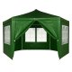 MultiGarden Garden Gazebo Pavilion 2x2x2 m with Walls and Windows, Green