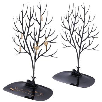 Deer Jewelry Stand Tree Organizer for Necklaces and Earrings, Black