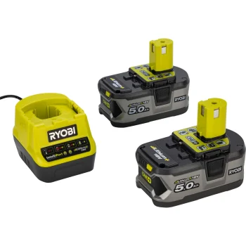Ryobi ONE+ RC18120-250 Battery Starter Kit, 18 V, 2x 5.0 Ah with Charger