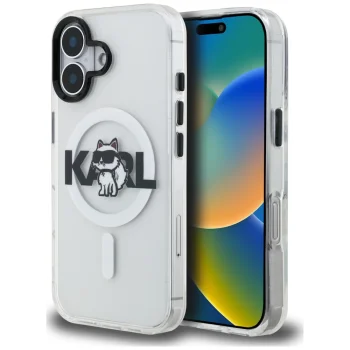 Karl Lagerfeld iPhone 17 Case IML Choupette Sketch Logo MagSafe, Transparent