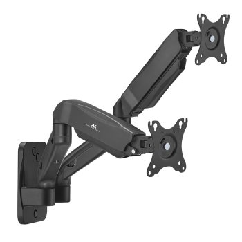 Maclean MC-988 sienas stiprinājums diviem monitoriem, 17-32", 2x 9kg, melns