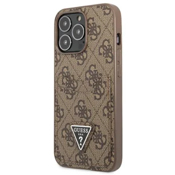 Guess 4G Triangle Logo Cardslot Case for iPhone 13 / 13 Pro - Brown