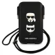 Karl Lagerfeld Saffiano Ikonik Karl & Choupette Head 6.7\" Phone Bag - Black