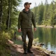 Sulankstoma turistinė ir žvejybos kėdė su atlošu, žalia