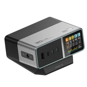 Cuktech TA3005U 300W 5-in-1 Charging Station with IPS Display, Silver