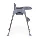 ECOTOYS 2-in-1 Convertible High Chair with Removable Tray, Grey