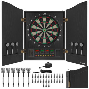 Electronic Dart Board Trizand 27046 with Cabinet, 27 Games for up to 16 Players