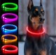 LED Dog Collar Light Up, USB Rechargeable and Adjustable for Night Safety, Multicolor