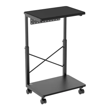 NanoRS RS430 PC Rolling Stand with Shelf, 80kg Capacity, Black