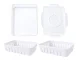 Food Storage Container with Lid and 2 Inserts, 29.5 x 22 x 7 cm, White