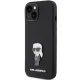 Karl Lagerfeld Silicone Ikonik Metal Pin Case for iPhone 15 Plus / 14 Plus, Black