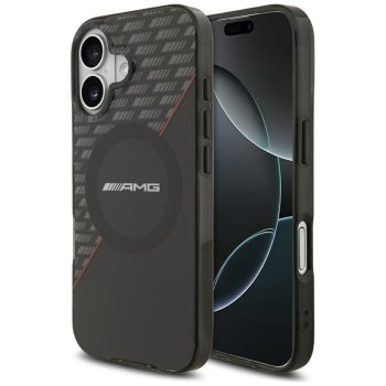 Mercedes AMG Double Layer Transparent Rhombs MagSafe vāciņš iPhone 17 - Melns/Sarkans