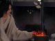 Ultrasonic Air Humidifier and Aromatherapy Diffuser with Flame Effect, Black