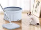 Square Flat Mop with Spin Bucket and Microfiber Pad