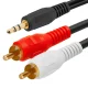3.5mm Jack to 2x RCA Audio Cable 1.5m Black