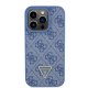 Guess GUHCP15LP4TDPB iPhone 15 Pro 6.1" blue/blue hardcase Leather 4G Triangle Strass