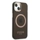 Guess Gold Outline Translucent MagSafe Case for iPhone 13 - Black