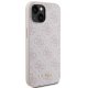 Apple iPhone 15 6.1\'\' Guess 4G Metal Gold Logo Case Cover, Pink | Чехол Кейс Бампер Обложка...