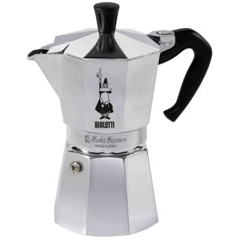 Bialetti Moka Express 6TZ kafijas automāts, sudraba/melna