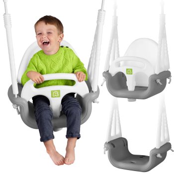 Ricokids 3-in-1 Baby Bucket Swing, Grey/White