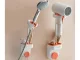 Adjustable Wall Mount Holder for Hair Dryer and Shower Head, White/Orange