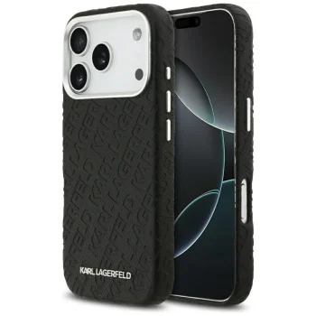 Karl Lagerfeld FW Stamped Karl MagSafe Case for iPhone 17 Pro, Black