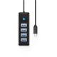 Orico PW4U-C3 USB-C to 4x USB-A 3.0 Hub (1m), Black