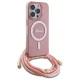 Guess iPhone 16 Pro Case Crossbody Cord Script MagSafe, Pink