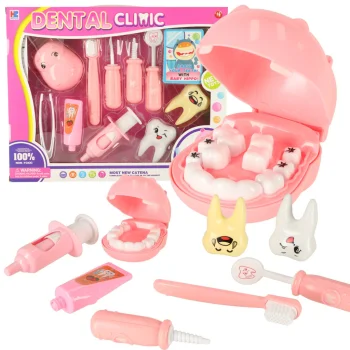 Kids Doctor Play Set Dentist Pink Hippo