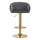 4Rico QS-B16G Bar Stool, Grey Velvet