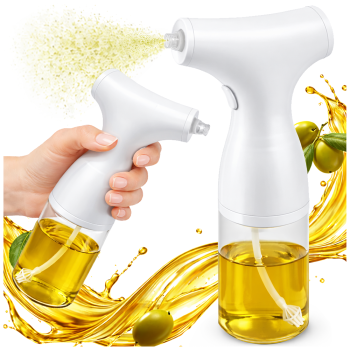 Electric Olive Oil Sprayer Dispenser 200ml Glass USB-C, White