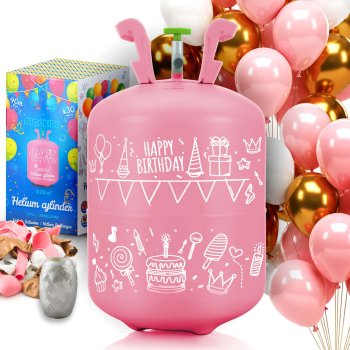 Ricokids Helium Tank Kit 0.20 m³ with 30 Balloons and Ribbon