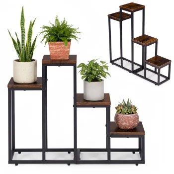 ModernHome 4-Tier Plant Stand, Industrial Style