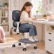 Kids Ergonomic Desk Chair with Footrest, Adjustable Swivel Chair, Grey