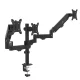 Maclean MC-137 Triple Monitor Desk Mount (17\"-27\", 8kg, Gas Spring), Black