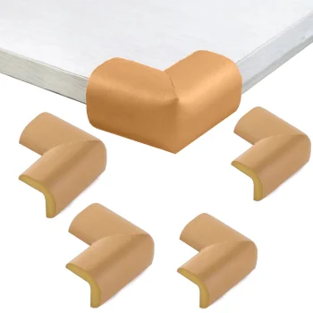 Soft Foam Furniture Corner Protectors, Brown, 4 pcs