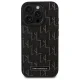 Karl Lagerfeld iPhone 16 Pro Max Case Leather Monogram Metal Logo MagSafe, Black