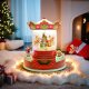 Christmas Snow Globe Carousel with LED Light FLX-4 Forever Light, Red