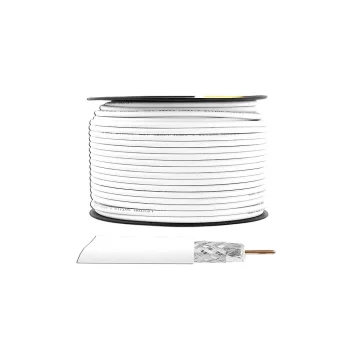 Coaxial Cable SAT116 1.16Cu 4.8PFE 128x0.12AL, 100m Roll, White