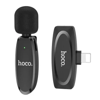 HOCO L-15 Wireless Lavalier Microphone with Lightning, Black