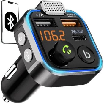 Xtrobb 22355 Bluetooth FM modulators ar USB-C auto lādētāju