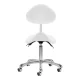 Giovanni 1004 Beauty Salon Stool White with Silver Base